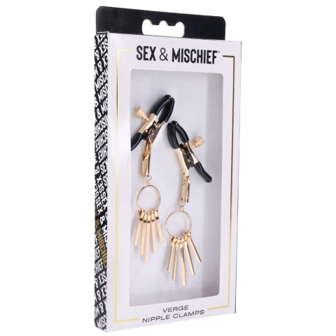 Sportsheets Sex & Mischief Verge - Regulowane zaciski z końcowkami PVC