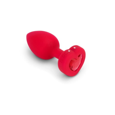 B-Vibe Heart Plug M/L Red - silikonowy model intymny z pilotem