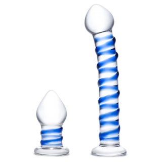 Glas Double Penetration Set - Zestaw szklanych akcesoriow spiralnych