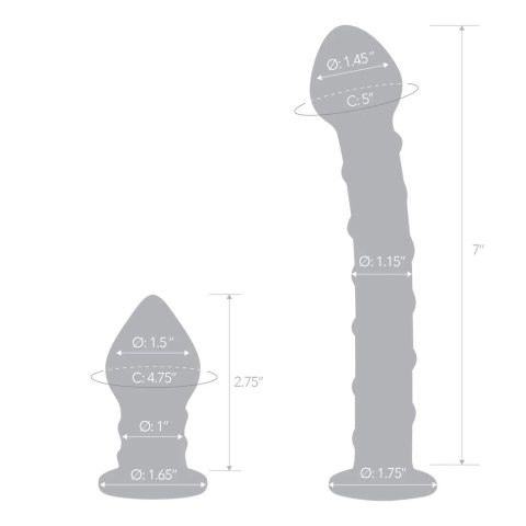 Glas Double Penetration Set - Zestaw szklanych akcesoriow spiralnych