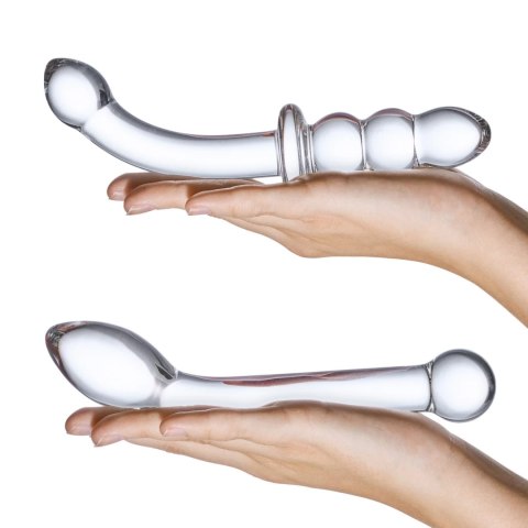 Glas G-Spot Pleasure Set - zestaw szklanych aplikatorow, zakrzywione