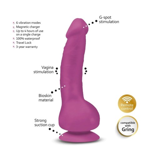Gvibe Greal Mini Fuchsia - model kompaktowy, materiał Bioskin, 18 cm