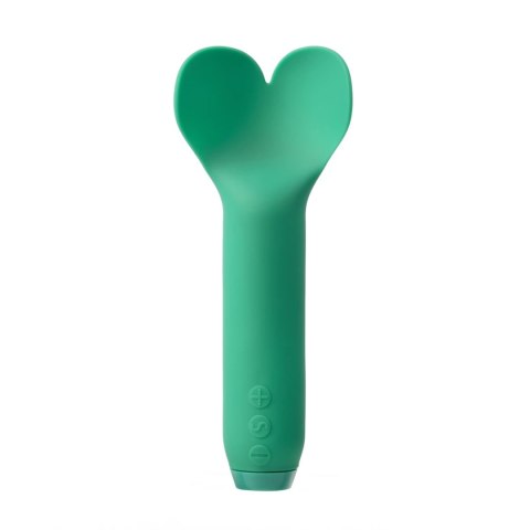 Je Joue Amour Green - wibrator z końcowką serca, silikonowy, 13,7 cm