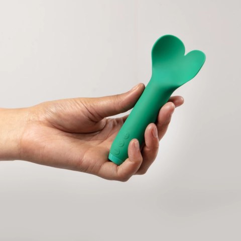 Je Joue Amour Green - wibrator z końcowką serca, silikonowy, 13,7 cm