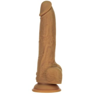 Naked Addiction Thrusting Dong 23 cm Caramel z pilotem, silikon premium