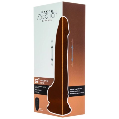 Naked Addiction Thrusting Dong 23 cm Caramel z pilotem, silikon premium