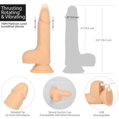Naked Addiction Thrusting - Model z pilotem, silikon platynowy 16,5 cm Vanilla