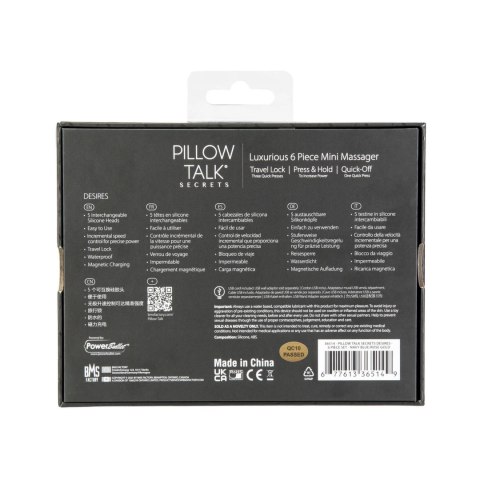 Pillow Talk Secrets Desires Navy Blue/Rose Gold zestaw 6w1, USB, IPX6