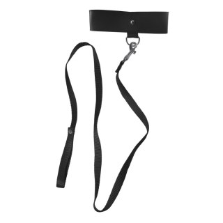 Sportsheets S&M Leash & Collar Black - zestaw obroża i smycz, czarny