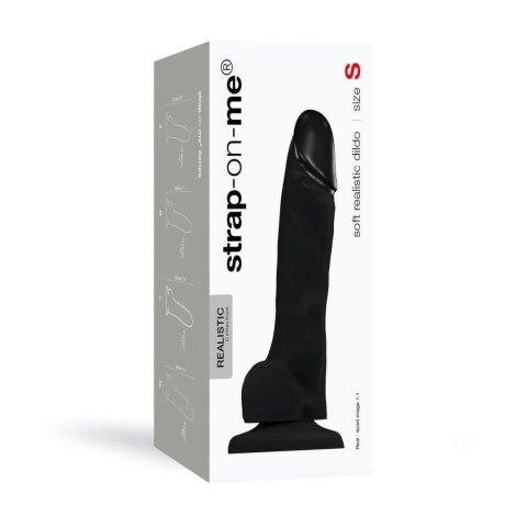 Strap-On-Me Soft Realistic Dildo Black M silikonowy uchwyt 18cm