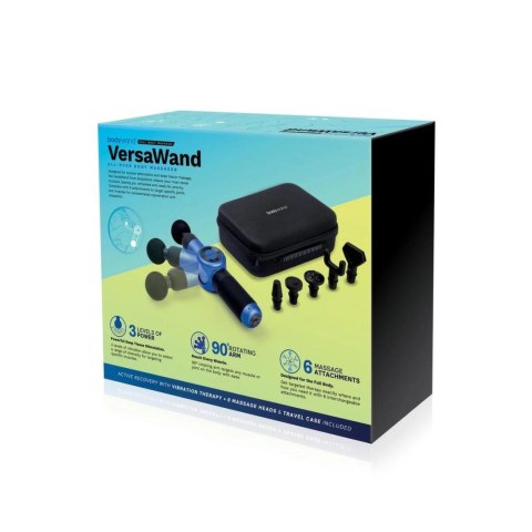 Bodywand VersaWand Blue - wielofunkcyjny masażer mięśni z 6 nasadkami