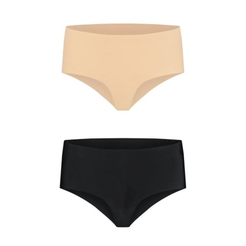 Bye Bra Invisible High Brief L - Majtki bezszwowe Nude & Black 2 szt.