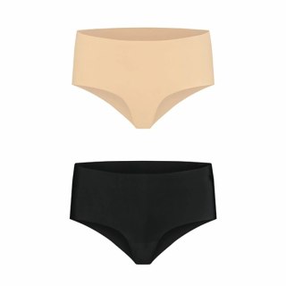 Bye Bra Invisible High Brief M beżowe i czarne bezszwowe majtki