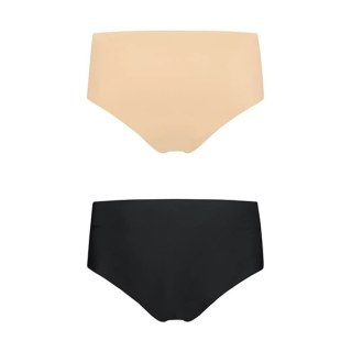 Bye Bra Invisible High Brief M beżowe i czarne bezszwowe majtki