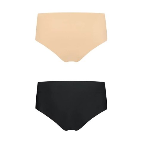 Bye Bra Invisible High Brief M beżowe i czarne bezszwowe majtki