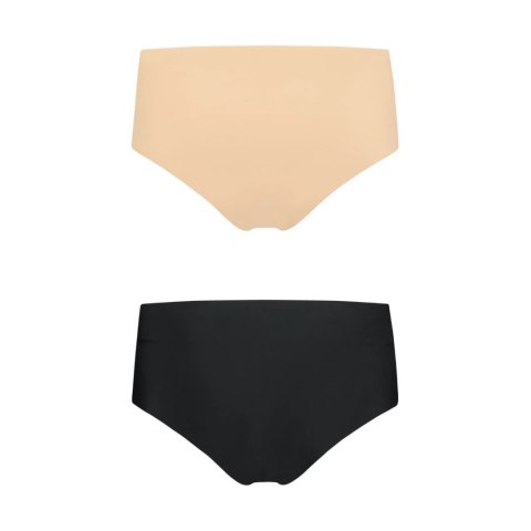 Bye Bra Invisible High Brief Nude + Black XXL - Bezszwowe majtki 2-pak
