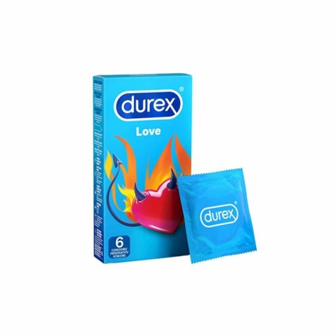Durex Love 6 szt. - prezerwatywy lateksowe, gładkie, silikonowy lubrykant