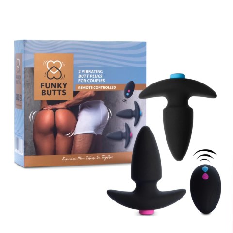 FeelzToys FunkyButts - Zestaw 2 zdalnie sterowanych zatyczek silikonowych