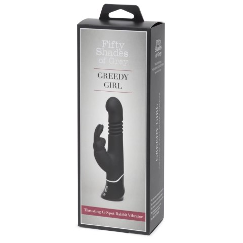 Fifty Shades of Grey Greedy Girl Rabbit G-Spot, pulsacyjny, czarny