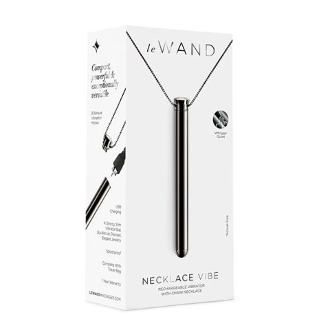 Le Wand Vibrating Necklace Black - naszyjnik z funkcją masażu, czarny