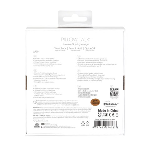 Pillow Talk Lusty Pink - Kompaktowy stymulator punktowy, silikon, USB