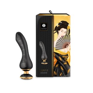 Shunga Sanya Black - Wibrujący model silikonowy, czarny, 18,5 cm