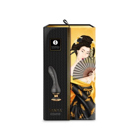 Shunga Sanya Black - Wibrujący model silikonowy, czarny, 18,5 cm