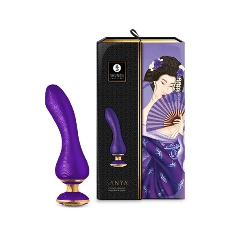 Shunga Sanya Purple - wielofunkcyjny masażer silikonowy, ergonomiczny