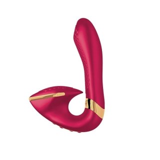 Shunga Soyo Wibrator dwusilnikowy silikonowy malinowy 17cm 196g
