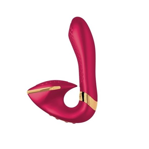 Shunga Soyo Wibrator dwusilnikowy silikonowy malinowy 17cm 196g