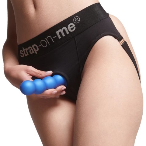 Strap-On-Me Balls Plug Metallic Blue M silikonowy anatomiczny 14cm