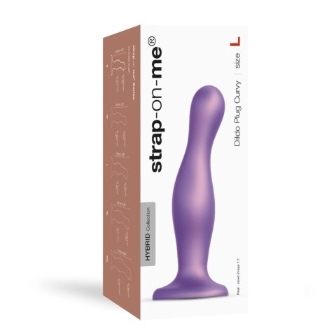 Strap-On-Me Curvy Plug Metallic Purple L silikonowy z mocną przyssawką 15 cm
