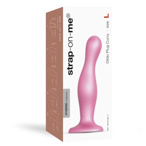 Strap-On-Me Curvy Plug Metallic Sugar Pink L silikonowy 15 cm