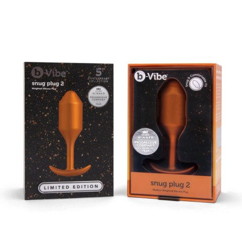 B-Vibe Snug Plug 2 Sunburst silikonowy model z obciążeniem 114g