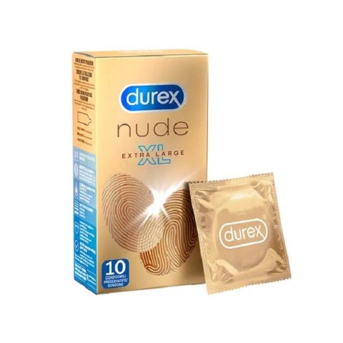 Durex Nude XL 10 szt. - ultracienkie prezerwatywy, rozmiar XL