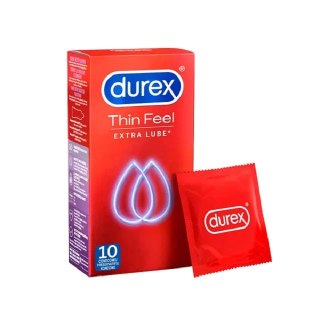 Durex Thin Feel Extra Lube 10 szt. - ultracienkie z dodatkowym lubrykantem