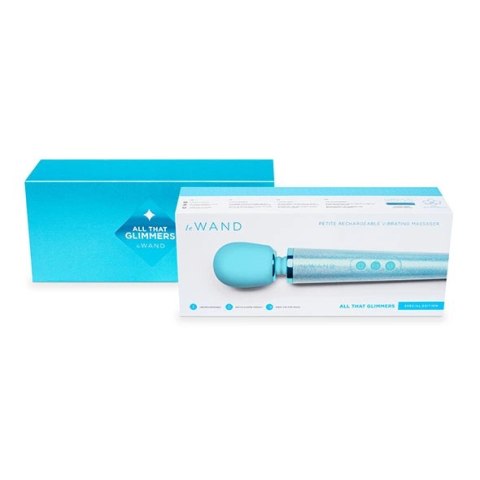 Le Wand Petite All That Glimmers Massager Blue - masażer kompaktowy, niebieski