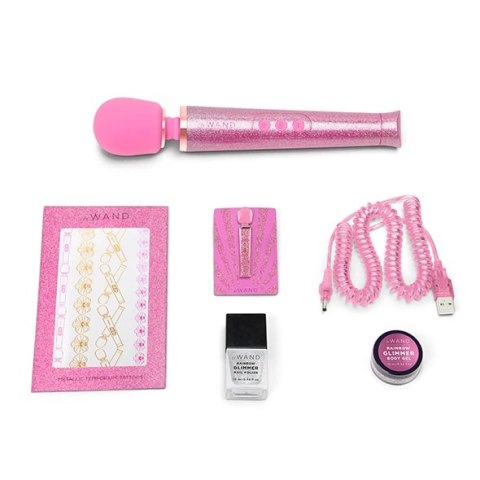 Le Wand Petite All That Glimmers Massager Pink - kompaktowy masażer, 10 trybow