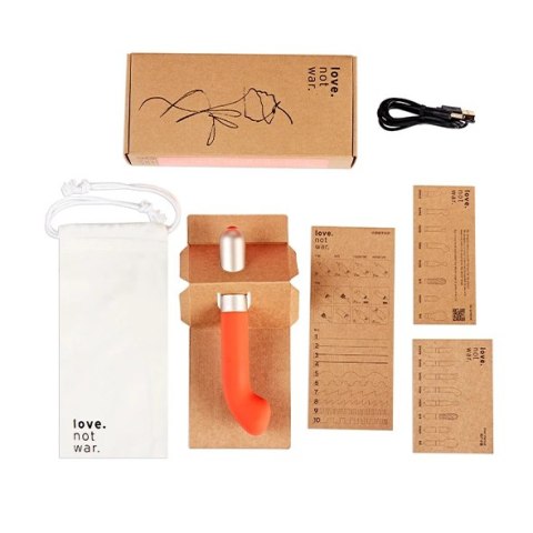 Love Not War Liebe Orange - model z 7 trybami, silikonowo-aluminiowy, 17,2 cm