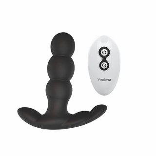 Nalone Pearl Black - Anatomiczny masażer prostaty z obrotowym systemem i pilotem 12,5 cm