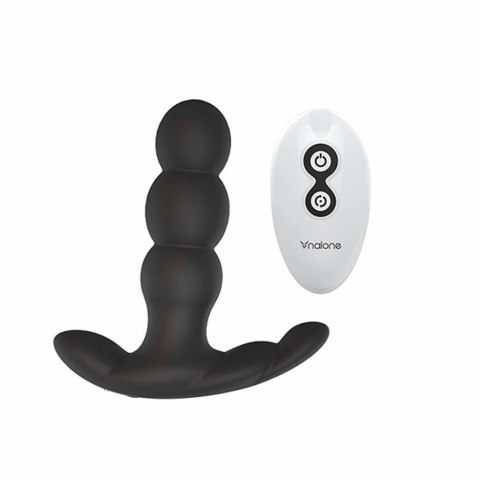 Nalone Pearl Black - Anatomiczny masażer prostaty z obrotowym systemem i pilotem 12,5 cm