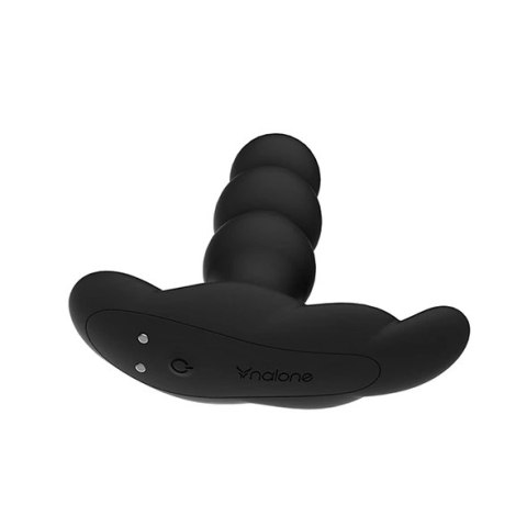 Nalone Pearl Black - Anatomiczny masażer prostaty z obrotowym systemem i pilotem 12,5 cm