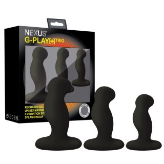 Nexus G-Play Trio+ Black - Zestaw 3 Wibrujących Korkow, 6 Trybow, USB