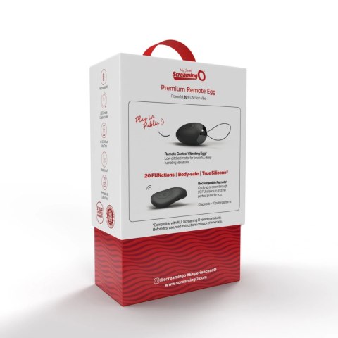 The Screaming O Premium Remote Egg czarny - system wibracyjny z pilotem