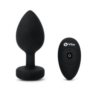 B-Vibe Jewel Plug XXL Black - zdalny system wibracyjny, silikon, USB