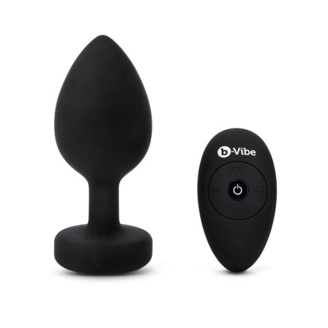 B-Vibe Jewel Plug XXL Black - zdalny system wibracyjny, silikon, USB