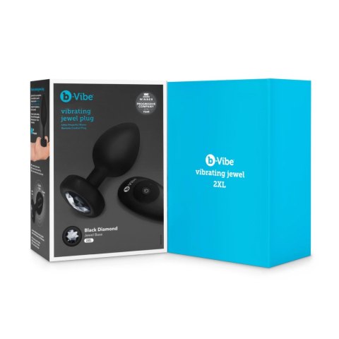 B-Vibe Jewel Plug XXL Black - zdalny system wibracyjny, silikon, USB
