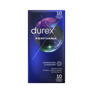 Durex Performa 10 szt. - prezerwatywy z systemem opoźniającym, 56 mm