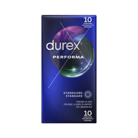 Durex Performa 10 szt. - prezerwatywy z systemem opoźniającym, 56 mm