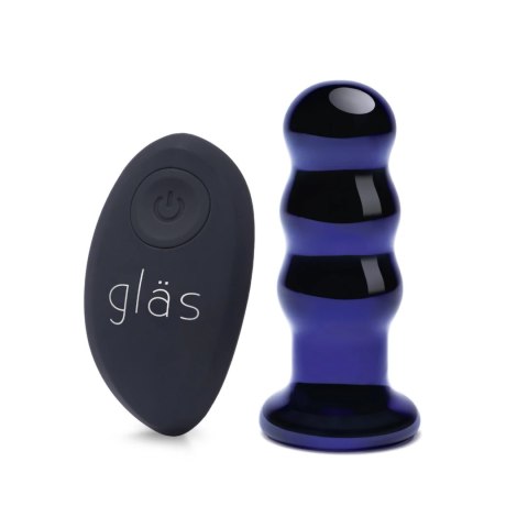 Glas Beaded Plug Szklany z Wibracjami i Pilotem 9 cm USB